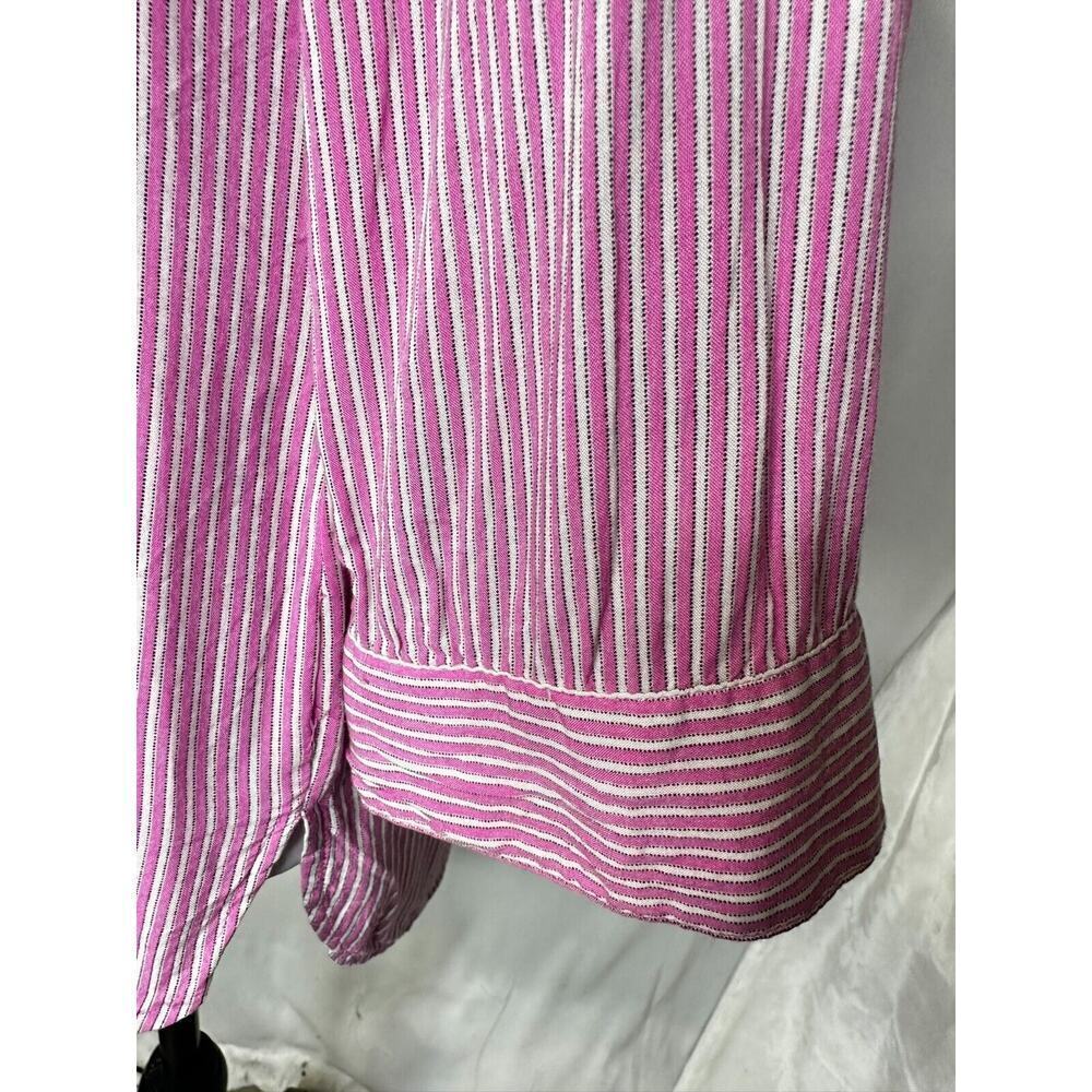 Anthropologie Maeve Stripped Button Down Top Shirt Embroidered Key Size Small - Picture 5 of 11